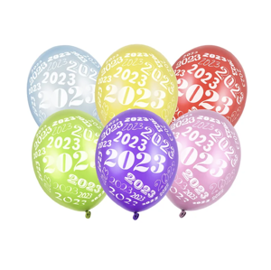 PartyDeco Latexový silvestrovský balón - 2023
