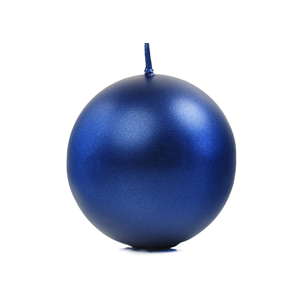PartyDeco Sviečka - guľa metalická modrá 8 cm