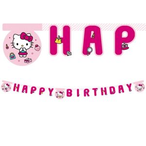 Procos Papierový banner Happy Birthday - Hello Kitty