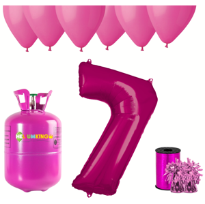 HeliumKing Hélium párty set na 7. narodeniny s ružovými balónmi