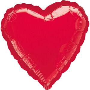 Amscan Fóliový balón - metalické srdcia - červené 43 cm