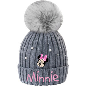 EPlus Dievčenská zimná čiapka - Minnie Mouse sivá Veľkosť šiltovka: 52
