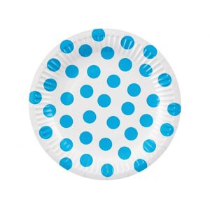 Godan Papierové taniere - Biele s modrými bodkami 18 cm, 6 ks