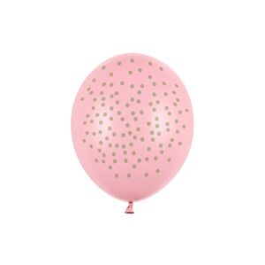PartyDeco Sada latexových balónov - ružové s bodkami 30 cm