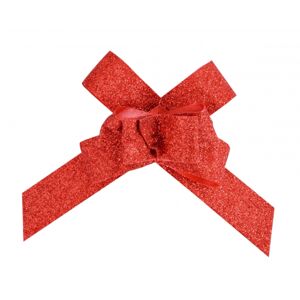Santex Dekoračné mašle - glitrované 10 ks Farba: červená