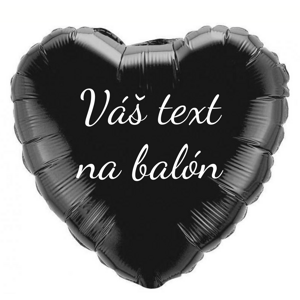 Personal Fóliový balón s textom - Čierne srdce 45 cm