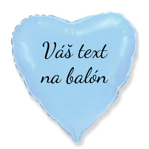 Personal Fóliový balón s textom - Svetlomodré srdce 45 cm