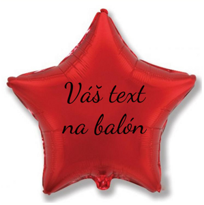 Personal Fóliový balón s textom - Červená hviezda 45 cm
