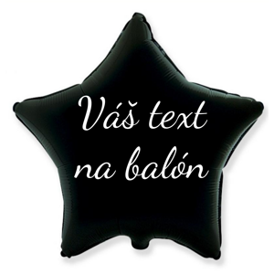 Personal Fóliový balón s textom - Čierna hviezda 45 cm
