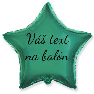 Personal Fóliový balón s textom - Tyrkysová hviezda 45 cm
