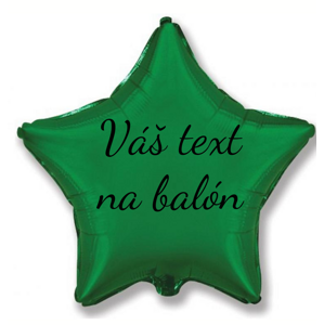 Personal Fóliový balón s textom - Zelená hviezda 45 cm