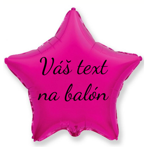 Personal Fóliový balón s textom - Tmavoružová hviezda 45 cm
