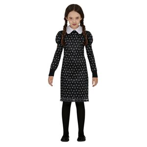 Guirca Dievčenský kostým - Wednesday šaty s potlačou Veľkosť - deti: XL