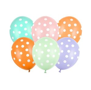 PartyDeco Bodkovaný balónik - farebný