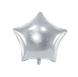 PartyDeco Fóliový balón - Hviezda, strieborná 70 cm