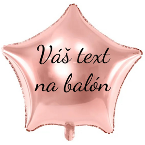 Personal Fóliový balón s textom - Ružovozlatá hviezda 70 cm