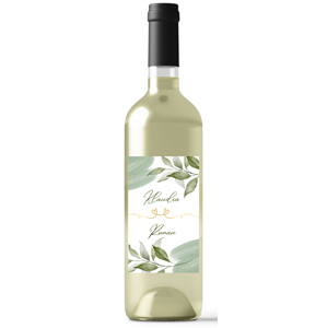 Personal Svadobná etiketa na víno - Green & Gold Rozmery etikety: 8x11 cm