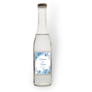 Personal Etiketa na fľašu - Modré kvetiny Rozmery etikety: 7 x 10 cm - pálenka