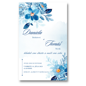 Personal Oznámenie - Modré kvetiny Počet kusov: od 31 ks do 60 ks