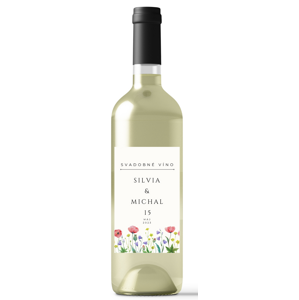 Personal Etiketa na fľašu - Lúčne kvety Rozmery etikety: 8 x 11 cm - víno