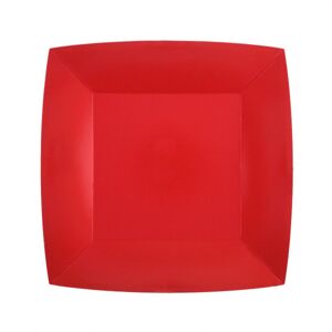 Santex Papierové taniere štvorcové - jednofarebné 18 x 18 cm Farba: červená