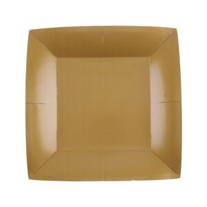 Santex Papierové taniere štvorcové - jednofarebné 18 x 18 cm Farba: zlatá