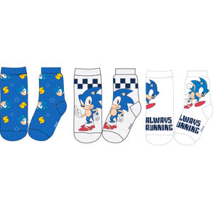 EPlus Sada 3 párov detských ponožiek - Sonic Veľkosť ponožiek: 27-30