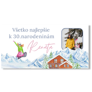 Personal Narodeninový banner s fotkou - Snowboard Rozmer banner: 130 x 65 cm