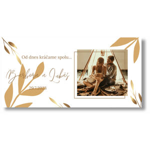 Personal Svadobný banner s fotkou - Gold wedding Rozmer banner: 130 x 260 cm