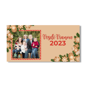 Personal Vianočný banner s fotkou - Gingerbread Rozmer banner: 130 x 260 cm