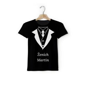 Personal Párové pánske tričko s vlastným textom - Ženích oblek Farba: čierna, Veľkosť - dospelý: XL
