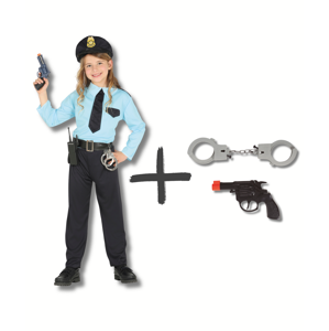 HeliumKing Detský kostým set - Policajt s pištoľou a putami - veľkosť L