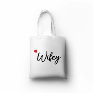 Personal Plátená taška s potlačou - Wifey Farba: biela