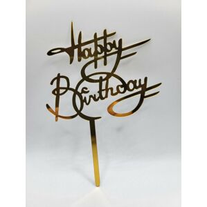 Loranc Zápich na tortu - Happy Birthday zlatý