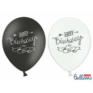 SB14P-258-000 Party Deco Balón - Happy Birthday to you - 3ks Čierna