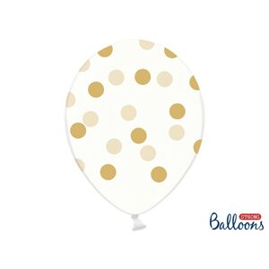 SB14C-223-099G-6 Party Deco Číre balóny s bodkami - Crystal Clear - 30cm, 6ks