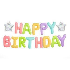 FB81 Party Deco Set fóliových balónov Happy Birthday - Pastelové, 395x35cm