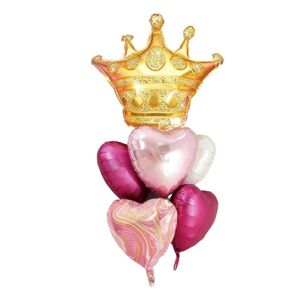 460404 GRABO Set fóliových balónov - King & Queen - 6ks Ružová