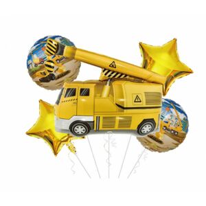 jx-801088 GRABO Set fóliových balónov - Stavebné stroje (5ks)