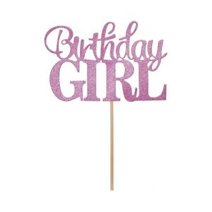 PF-DPBG Godan Zápich na tortu - Birthday Girl / Birthday Boy - 10x7 cm Ružová